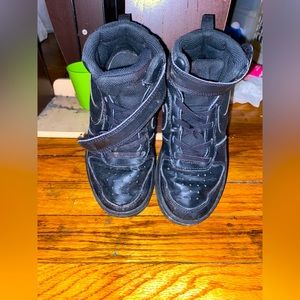 Nike Air Forces ones black kids size 1yr snap high top sneaker